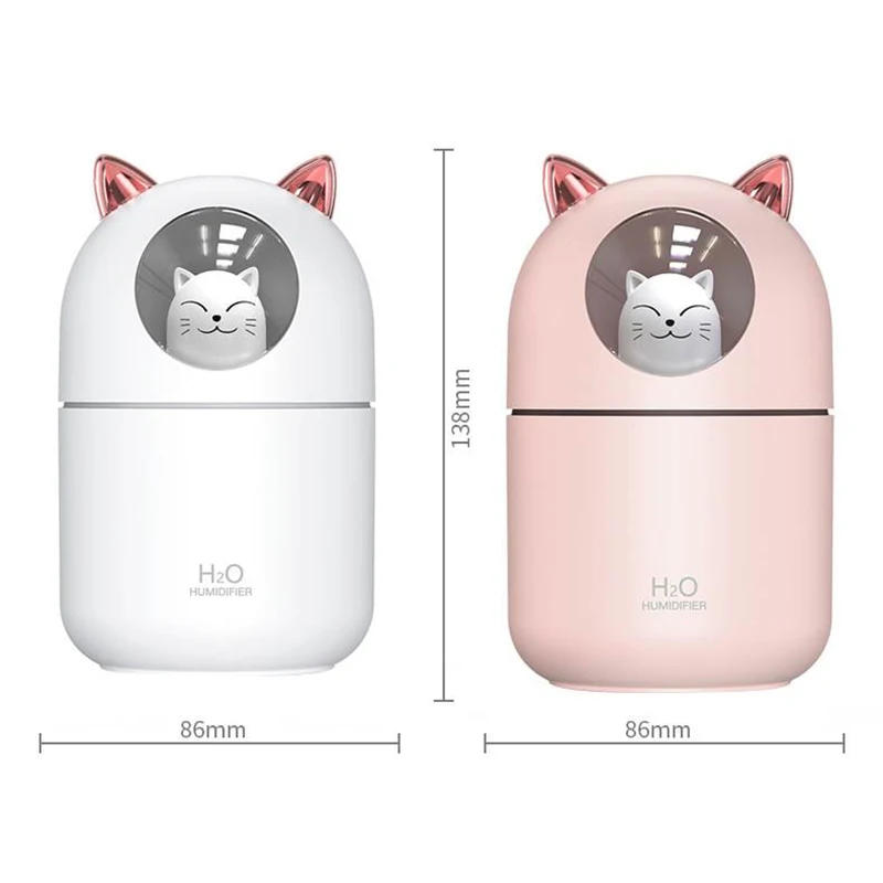 Description Picture 4 of item300ML  Air Humidifier Cute Cat Ultra-Silent USB Office Household Bedroom Car Aromatherapy Air Purifier with Led Cool Mist Spray