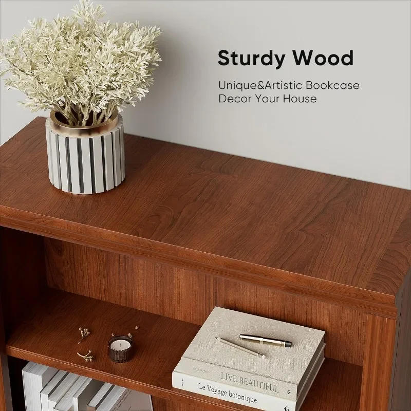 Description Picture 6 of itemBookcase Bookshelves, 5-Shelf Tall Bookcase 72" Wood Open Display Floor Bookshelf, Large Storage Organizer