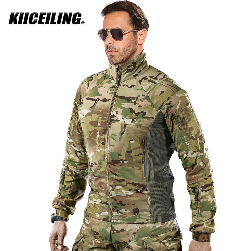 Description Picture 3 of itemKIICEILING Multicam UF-FZ, Hiking Jackets, Tactical Jackets for Men, Ripstop Outdoor Camping Training Hunter Camouflage Coat