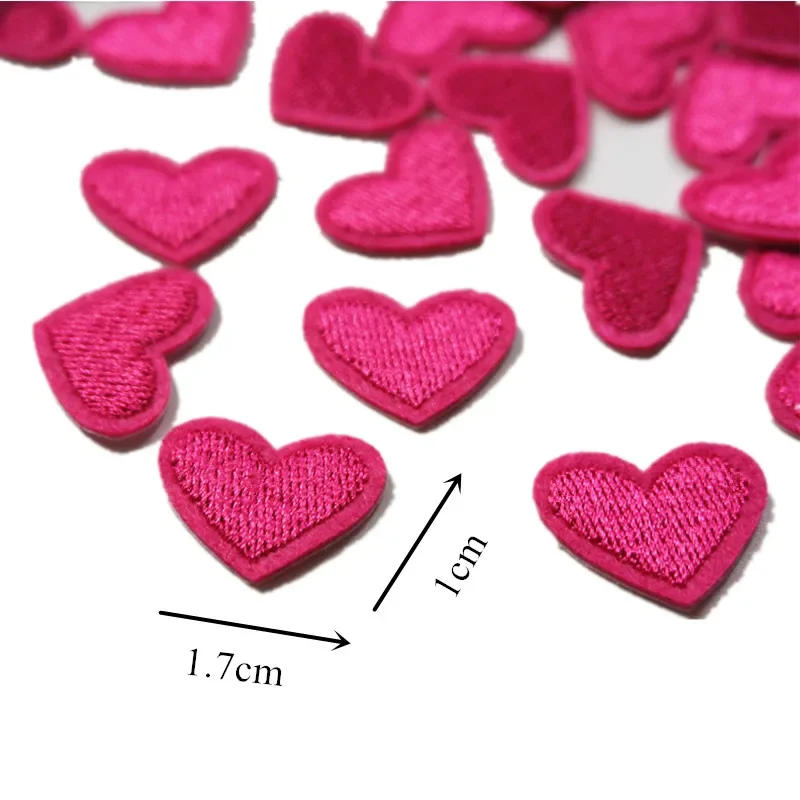 Description Picture 2 of item10PCS Pink Hearts Embroidered Patches Sew Iron On Embroidery Badges For Bag Jeans Hat T Shirt DIY Appliques Craft Decoration