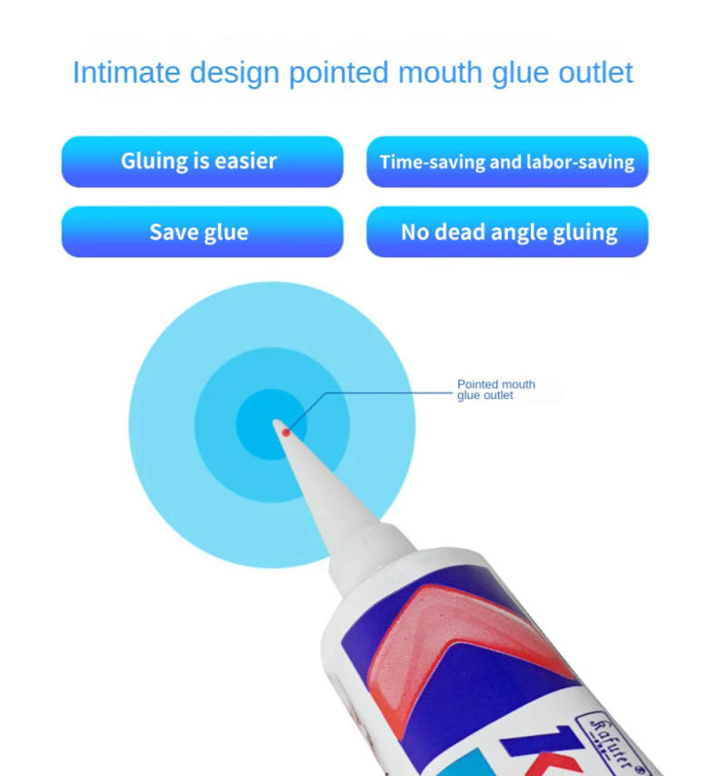 Description Picture 3 of item1PC Waterproof and High-temperature Kafuter K-704 704B White Balck Transparent Silicone Industrial Adhesive 45g 50g Sealing Glue