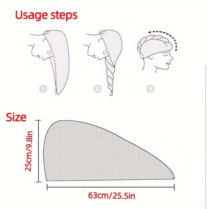 Description Picture 6 of itemFruit Embroidery Hair Towel Soft Hair Drying Cap Super Absorbent Hair Towel For Bathroom Quick Drying Hair Wrap Towel