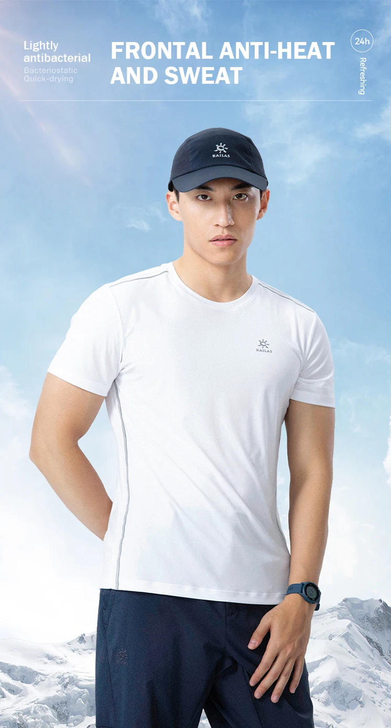 Description Picture 2 of itemKAILAS Casual Hiking Quick-drying T-shirt for Men 2024 Summer Crew Neck Short Sleeve Tee Climbing Cycling Travel Tops KG2227510