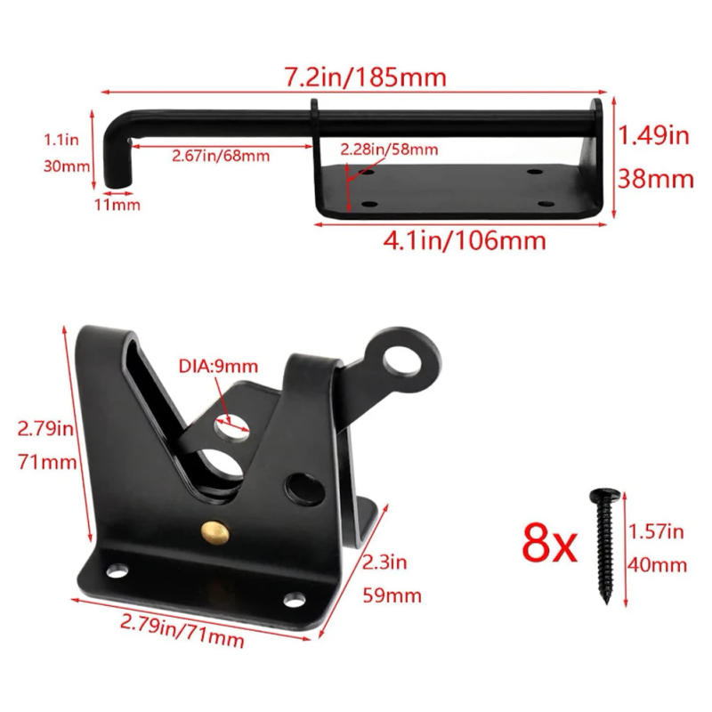 Description Picture 6 of itemDoor Latch Heavy Duty Door Bolt Lock Gate Latch Outdoor Garden Gates Fence Bolt Automatic Door Latch Lock Security Hardware