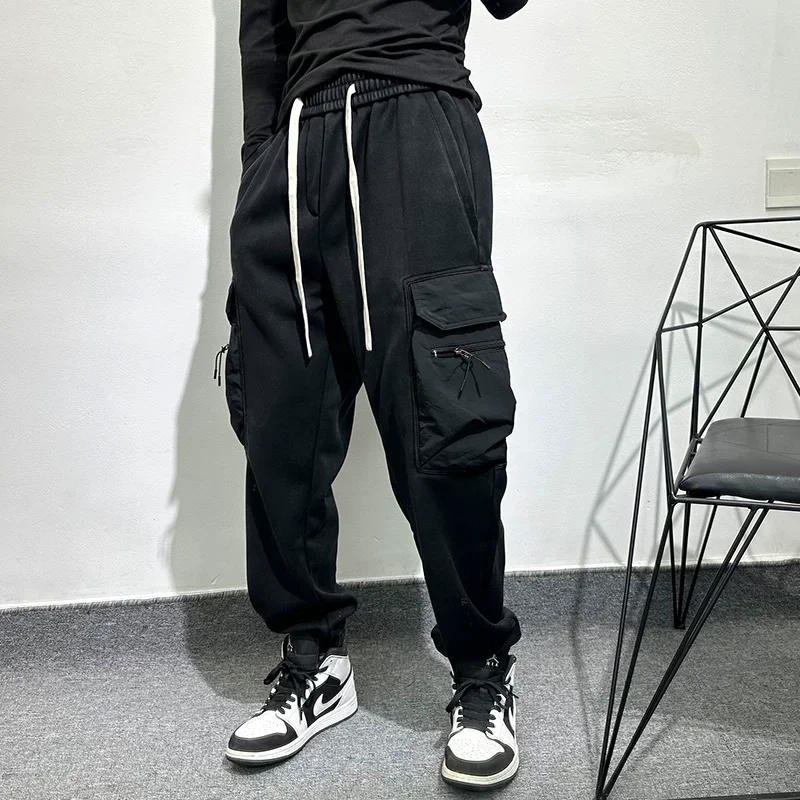 Description Picture 4 of itemOwen Seak Men Casual Harem Pants High Street Wear Length Cargo Men's Clothing Sweatpants Spring Black Pants