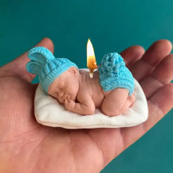 3D Sleeping Baby Silicone Candle Mold Handmade Candle Making Kit Diy Soap Plaster Resin Casting mould Chocolate Cake Tools