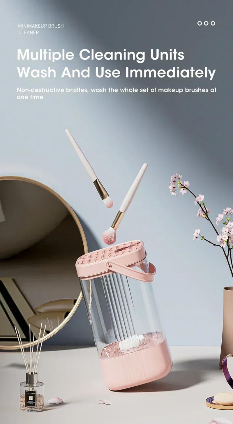 Description Picture 4 of item3 In 1 USB Electric Makeup Brush Cleaner Portable Makeup Brushes Lazy Cleaning Brush Tool Automatic Makeup Brush Cleaning