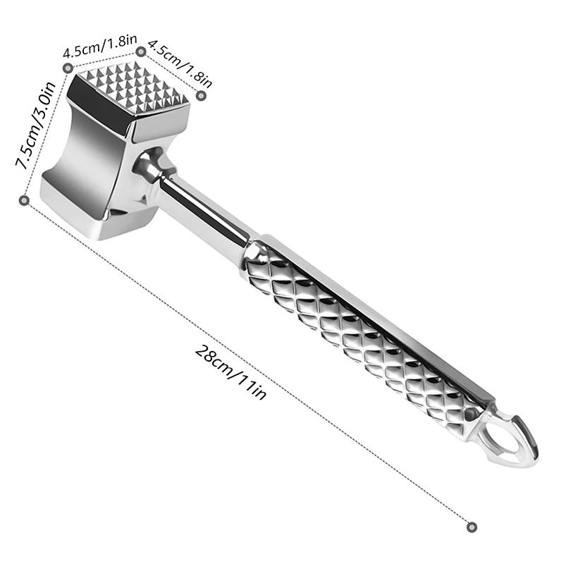 Description Picture 4 of item304 Stainless Steel Meat Tenderizer Hammer, Dual Sided Meat Mallet Pounder for Beef, Steak & Poultry - Kitchen Tools