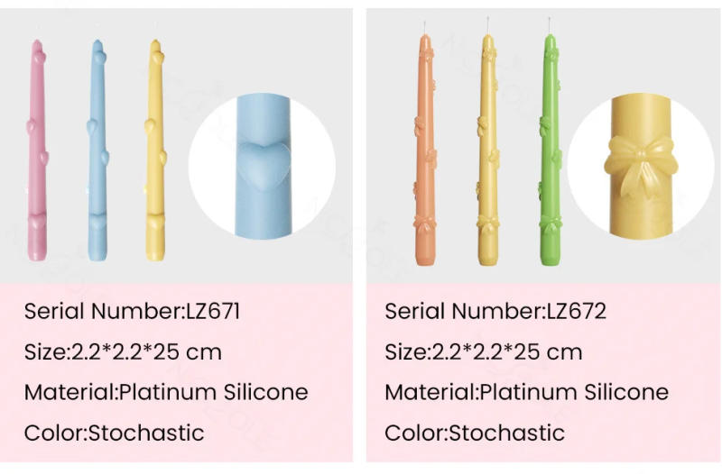 Description Picture 4 of itemHeart and Ribbon Bow Candle Silicone Mold Aromatic Candles Molds for Candle Making Home Decoration Tools