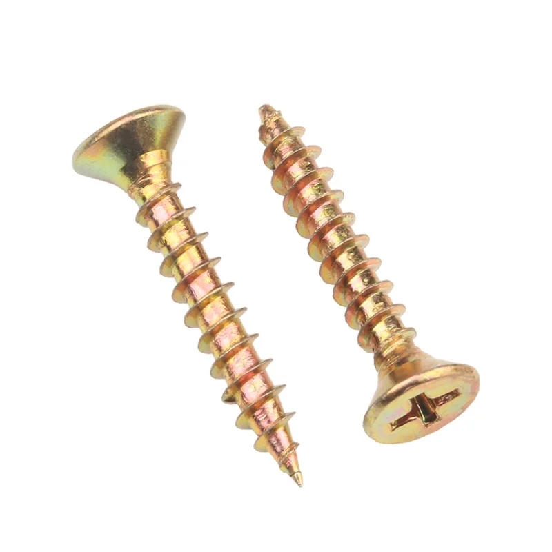 Description Picture 5 of itemCross Flat Head Wood Screws M5 High-Strength Screw Drywall Screw Woodworking Hardened Color Zinc-plated Countersunk Cross Screw