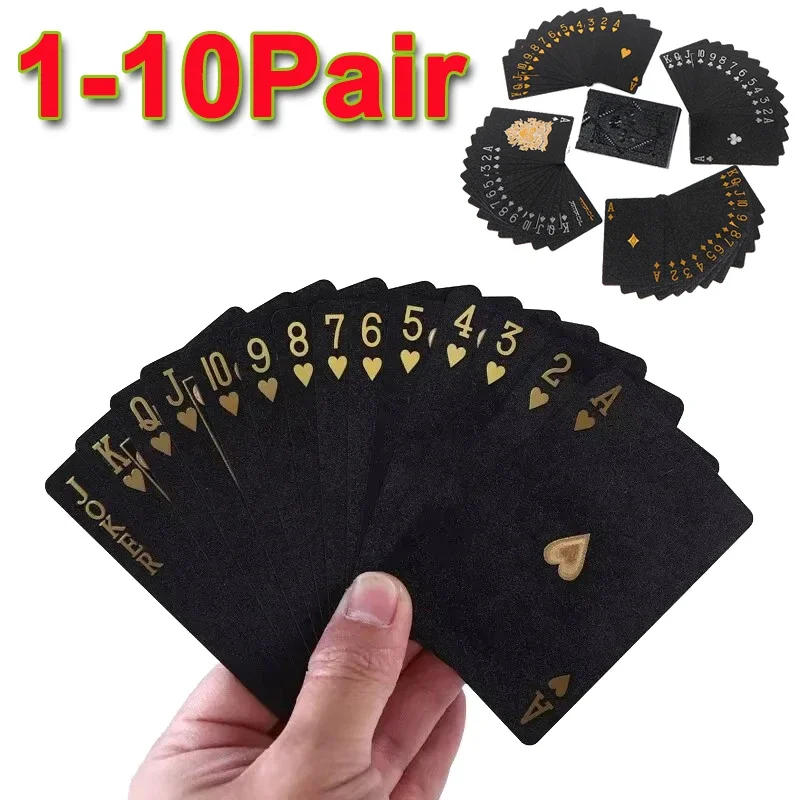 Description Picture 2 of itemNew Deck of Cards PVC Waterproof Playing Cards, 54PCS Big Character Plastic Texas Poker Set In Case Washable Flexible Table Game