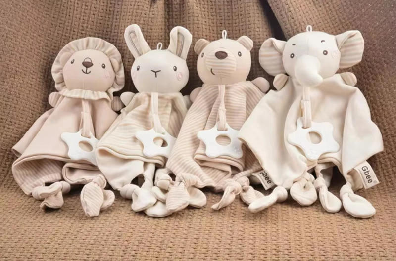 Description Picture 3 of itemBaby Comforter Blanket Soft Appease Towel Baby Rattle Animal Rabbit Toys Baby Soothe Reassure Sleeping Towel for Boys Girls Gift