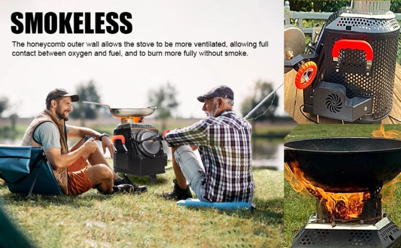 Description Picture 2 of itemWood Burning Camping Stove, Smoke-Free Outdoor camp Cooking Stove, Ideal for Motorhomes, Heating Solutions, Garden Parties, and