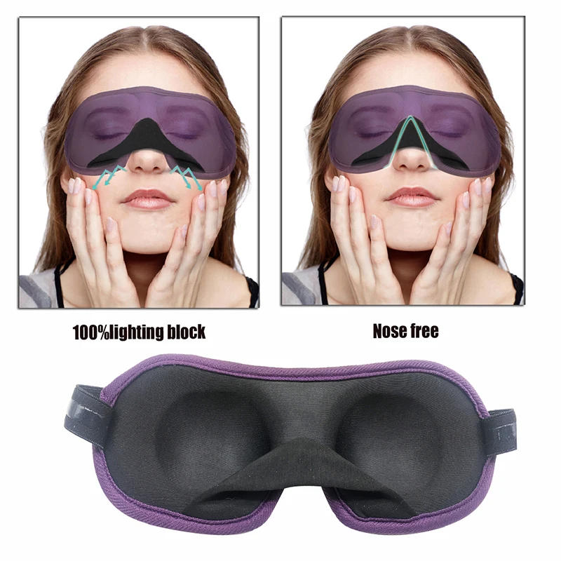 Description Picture 4 of item1Pcs 3D Sleep Mask Natural Sleeping Eye Mask Eyeshade Cover Shade Eye Patch Women Men Soft Portable Blindfold Travel Eyepatch