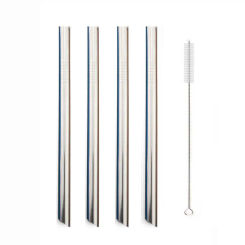 5Pcs Metal Drinking Straw Set Reusable 304 Straw Stainless Steel Straw Wide 12mm Pearl Milkshake Bubble Tea Straw With Brush