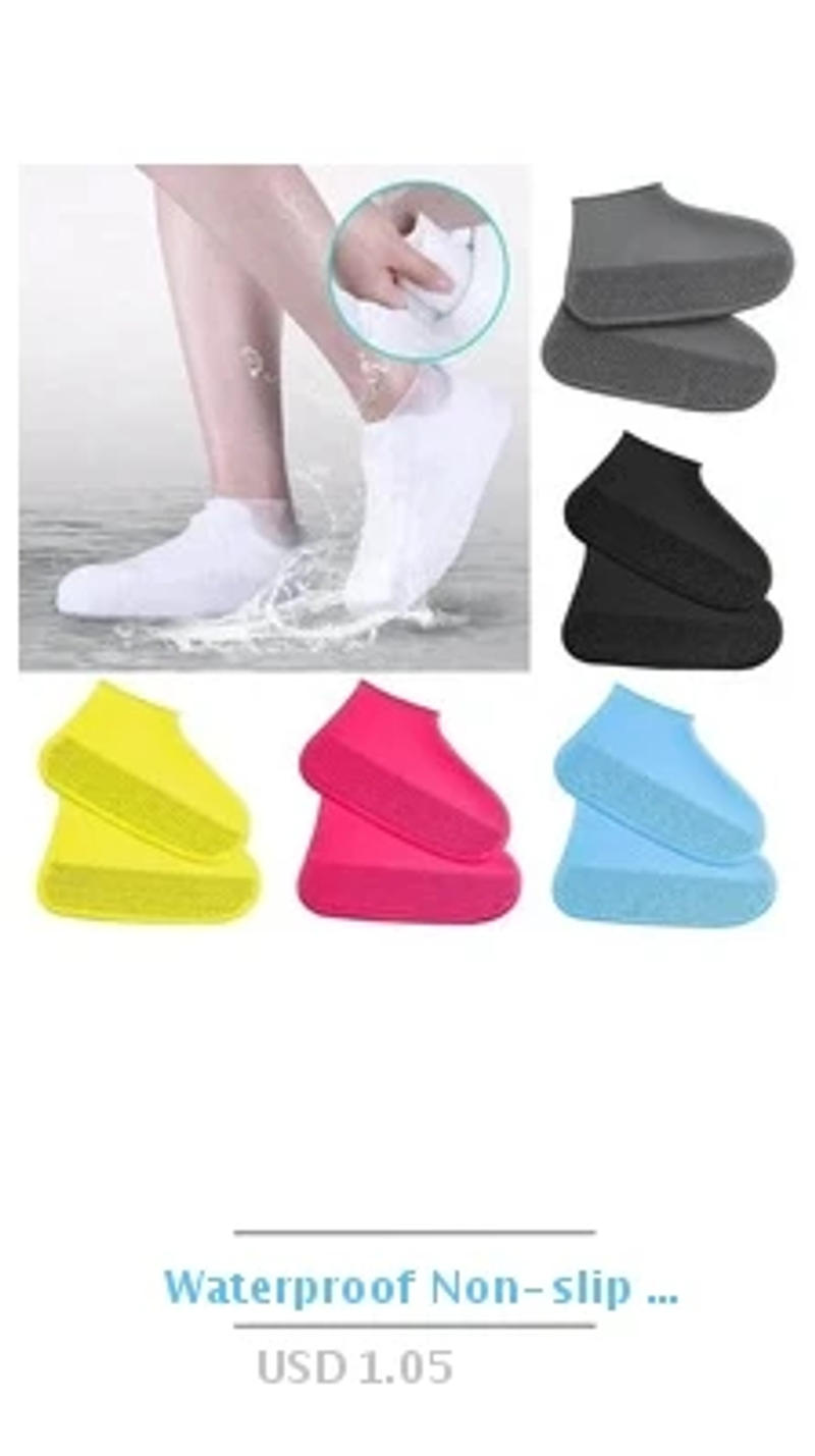 Description Picture 4 of itemWaterproof Non-slip Silicone Shoe Cover Reusable Wear-Resistant Rain Boots Sneakers Protector Outdoor Portable Overshoes