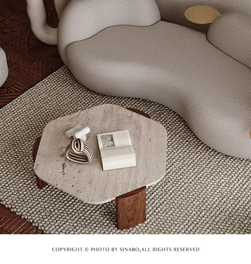 Description Picture 5 of itemCoffee Table Home Living Room Small Apartment Simple Modern Marble Tea Table Low Designer Sofa Side Coffee Furniture Accessories