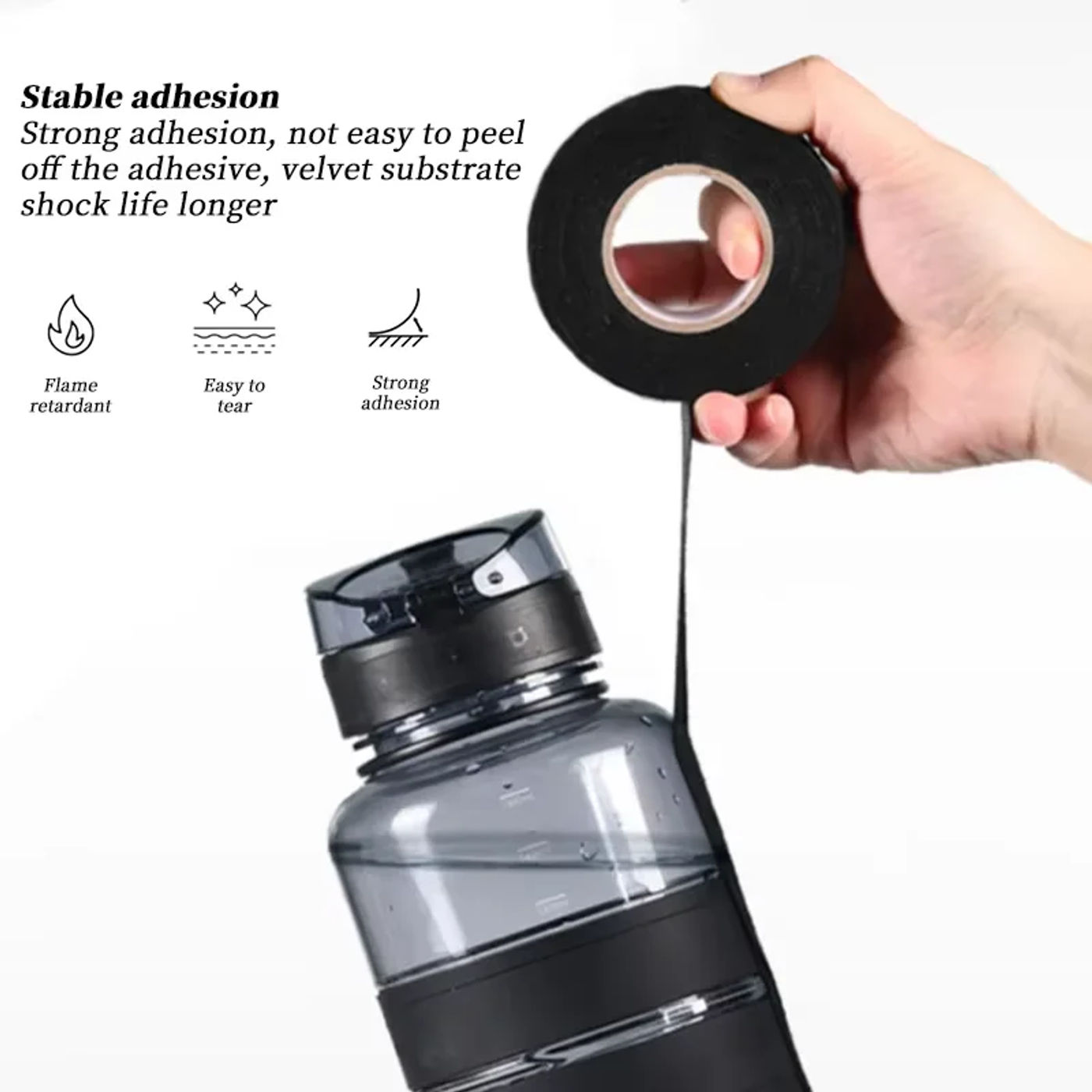 Description Picture 3 of item1-10PC Electrical Insulating Tape Heat Resistant Harness Tape 9/15/50MM Car Cable Harness Wiring Loom Protection Waterproof Tape