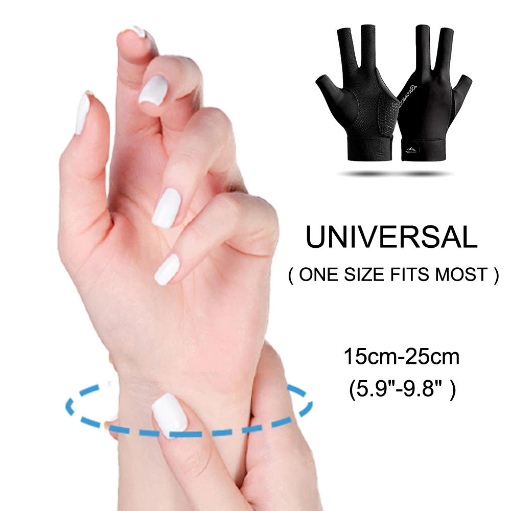 Description Picture 3 of item1 PCS High Quality Snooker Billiard Cue Glove Pool Left Hand Open Three Finger Accessory Fitness Accessories for Men and Women