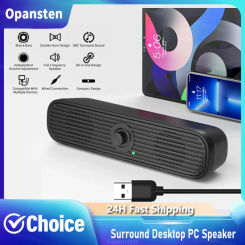 VIKEFON Surround Desktop PC Speaker Home Stereo 3.5Aux USB Soundbar System Computer TV Phone HIFI Subwoofer Wired Strong Bass