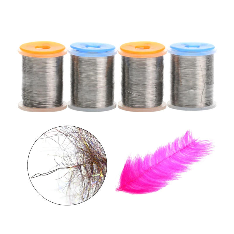 Description Picture 2 of item0.1mm 100m & 200m Fly Fishing Tying Weighted Body Wire Stainless Steel Dubbing Brush Wire for Bass Pike Flies Streamers Lure