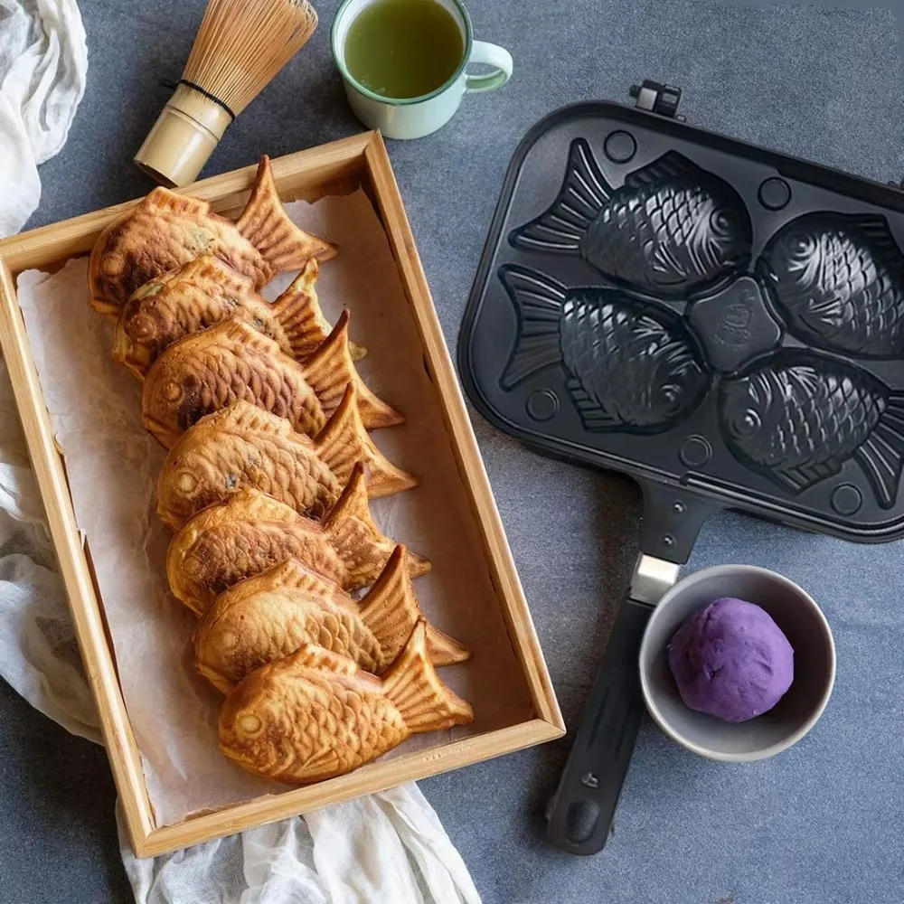 Description Picture 6 of itemTaiyaki Waffle Maker Bread Sandwich Cake pastry Baking Board Mold Making Ice Cream Dessert Baking Tools Kitchen Accessories