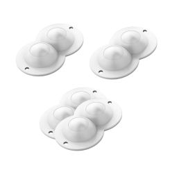 4pcs Easy Mount Nylon Twin Wheel Furniture Base Gliders Quiet Movement for Home