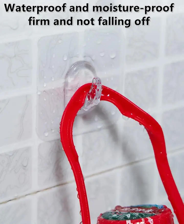 Description Picture 5 of item5/10/PCS Super Glue Hook Transparent Strong Self Adhesive Key Towel Door Wall Hanger For Hanging Kitchen Bathroom Accessories