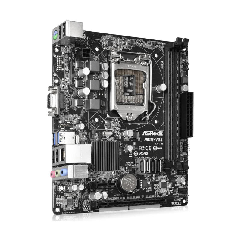 Description Picture 3 of itemASRock H81M-VG4 R2.0 Motherboard LGA 1150 Support i7-4790K i7-4770K i5-4690K i5-4670K i3-4130 CPU 2xDDR3 1600MHz mATX Mainboard