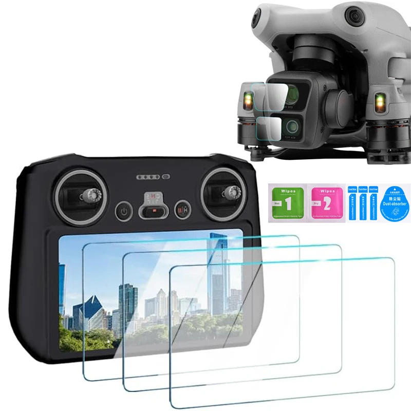 Description Picture 2 of item9/1Pcs HD Clear Tempered Glass For DJI Air 3 Accessories RC/RC 2 Screen Protector Drone Lens Protective Film Full Protection