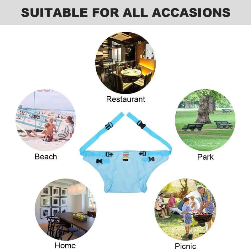 Description Picture 6 of itemPortable Baby Dining Chair Fixed Belt Washable Baby High Seat Strap Outsidoor Infant Feeding Dinning Cover Seat with Safety Belt