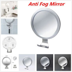 Stainless Steel Anti Fog Shower Mirror Bathroom Shaving Mirror wall Vanity Makeup Mirror Bathroom Supplies With Suction Cup Hook