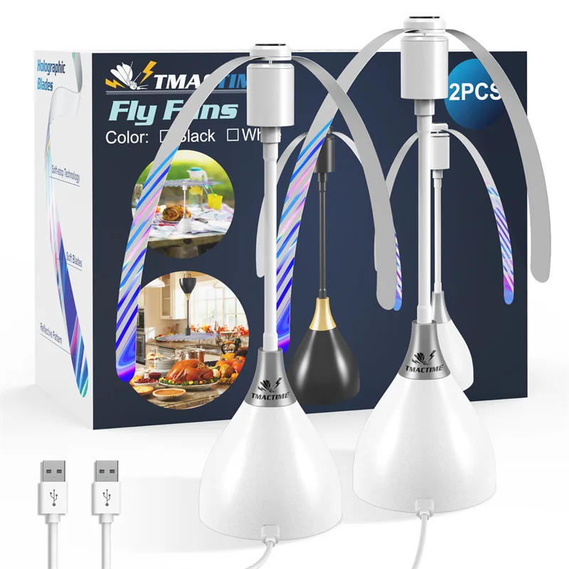 Description Picture 4 of item2/3pcs Fly Fans For Tables Effective Fly Repellent Fan Keeps Flies Away With Soft Blades USB Picnic BBQ Party Fly Fans