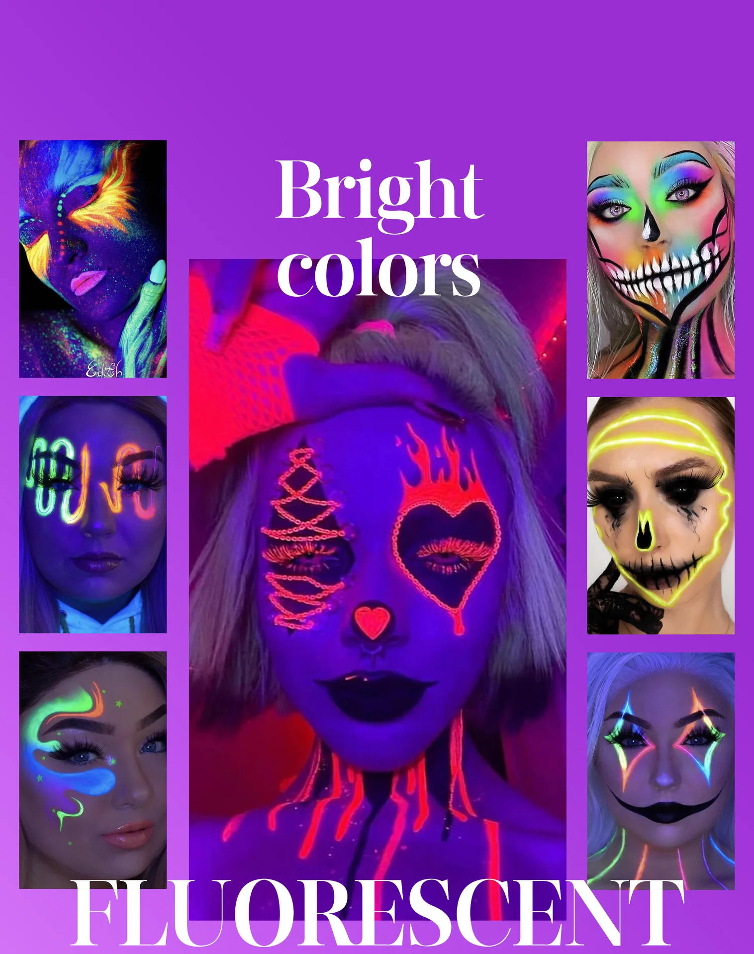 Description Picture 3 of item5 Colors Luminous Pigments, Luminous Neon Makeup Facial Painting,Suitable for Children and Adults for Halloween and Party