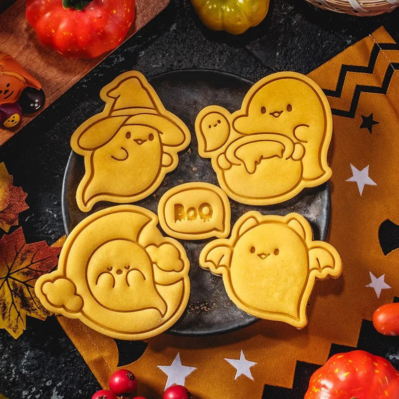 Description Picture 4 of itemCartoon Ghost Cookie Mold Halloween Ghosts Fondant Cutting Dies Chocolate Cake Embossing Stamp Mould Baking Dessert Decoration