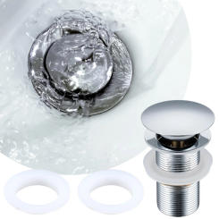 Bathroom Sink Stopper Anti Clogging Push Type Basin Pop Up Drain Filter Bathroom Basin Waste Stopper Wash Basin Faucet Accessory