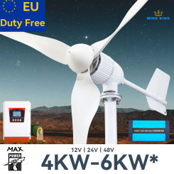 【Higher Power】 6000W WindTurbine High Efficiency Windmill With MPPTCharger/Hybrid Solar System, For Home Use 3 Blades Horizontal
