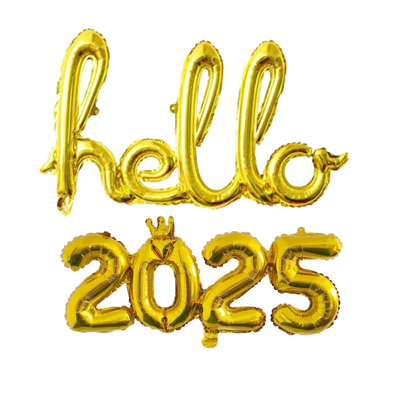 Description Picture 5 of item1set Linking Gold Silver 2025 Balloons Aluminum Foil Balloons For New Year Festival Party Anniversary Party Wedding Party Decora
