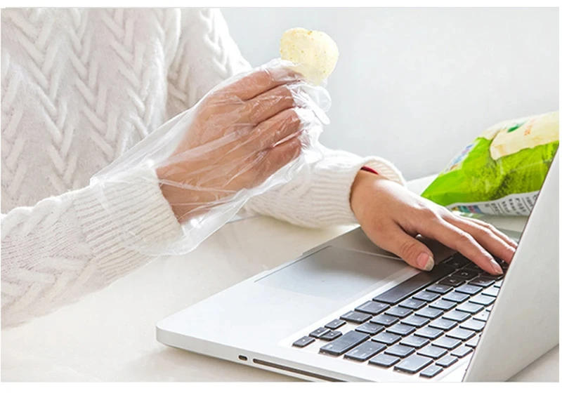 Description Picture 4 of itemClear Disposable Gloves Transparent Plastic Gloves Latex Free Food Prep Safe Gloves for Cooking Cleaning BBQ Kitchen Things