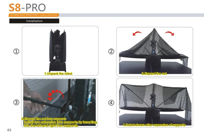 Description Picture 6 of itemHUIPANG S8-PRO Table Tennis Robot/Machine Easy Assemble Goods for practice Multifunctional Recycle balls