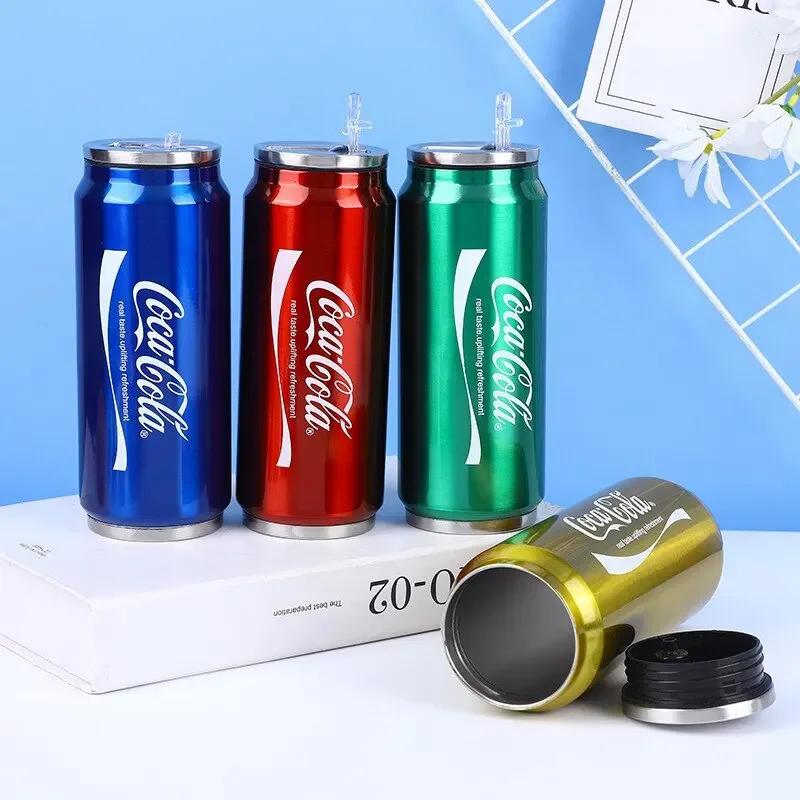 Description Picture 2 of item500ML Stainless Stee Thermos Cup Car Vacuum Flasks Portable Soda Can Insulated Water Bottle Travel Drink Cup Mug with Straw