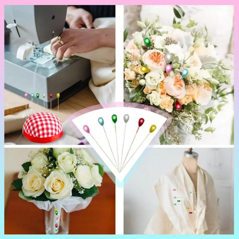 Description Picture 6 of item100PCS Teardrop Pearl Head Pins Corsage Pins Sewing Straight Pins Wedding Bouquet Pins for DIY Decor Craft Sewing Project 2.17in