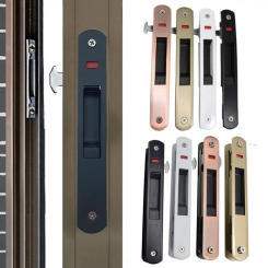 New Zinc Alloy Sliding Door Lock Hook 90 Type Durable Door Handle Lock Invisible Embedded Lock Window Latch Sliding Door