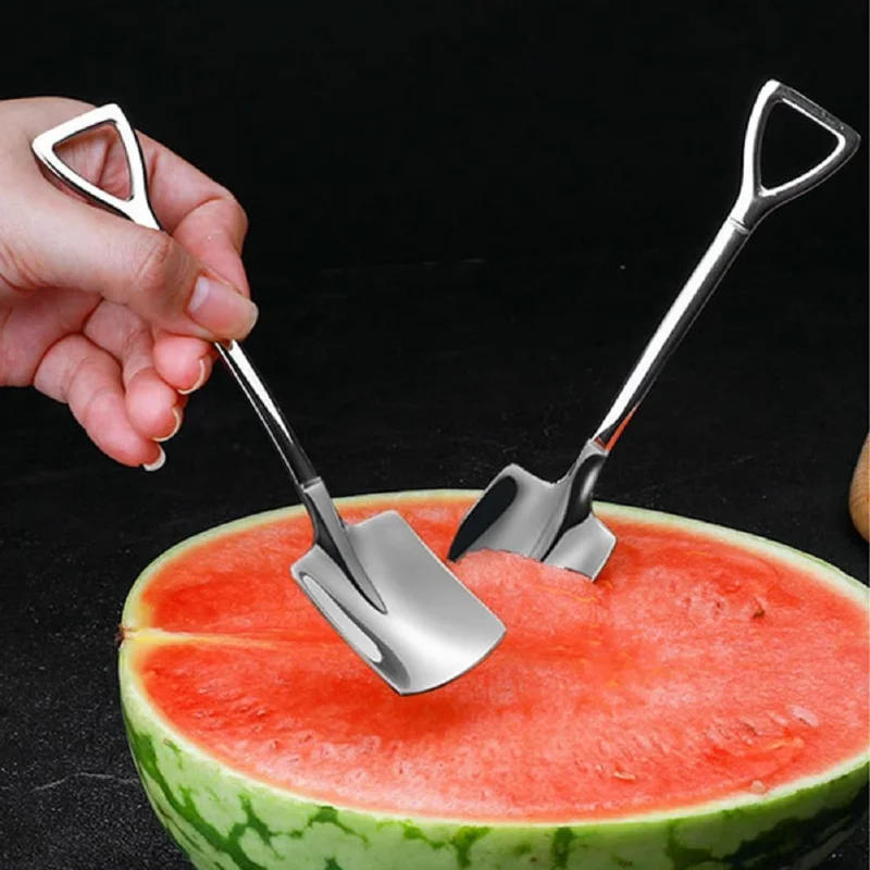 Description Picture 4 of item1/4Pcs Stainless Steel Shovel Spoons Cutlery Coffee Tea Spoon Ice Cream Dessert Fruit Party Scoop Kitchen Restaurant Tableware