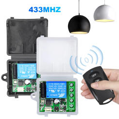 433MHz Wireless Remote Control Mini Module 1CH DC 12V Relay Receiver Module 10A RF On Off Transmitter for LED Access Door System