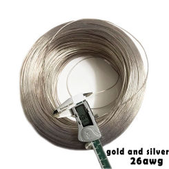 100m/lot 2core 26AWG 0.15 Sqaure Extension Cable Use for LED OD 2.6mm Strip Tape String Connect Electric Wire Gold Silver