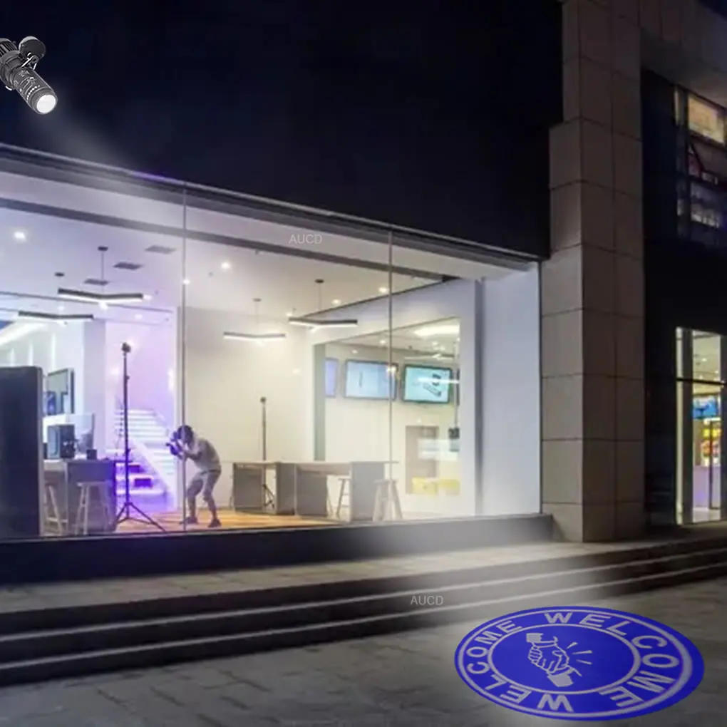 Description Picture 5 of itemWelcome Gobo Card & Remote 20W LED Static Rotation HD Advertising Projection Lights for Shop Cafe Bands Show Zoom AD Logo Lamps