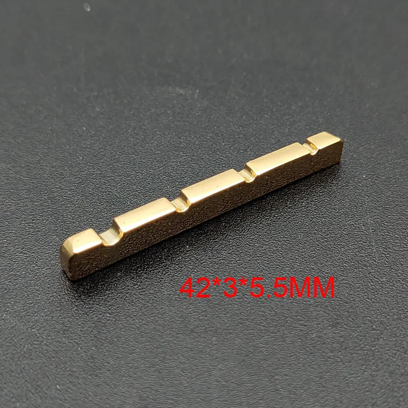 Description Picture 6 of item4/5/6 String Brass Nut and Saddle String Multi Size Brass Gold Plated for Electric Guitar, Acoustic Guitar, Bass Guitar Parts