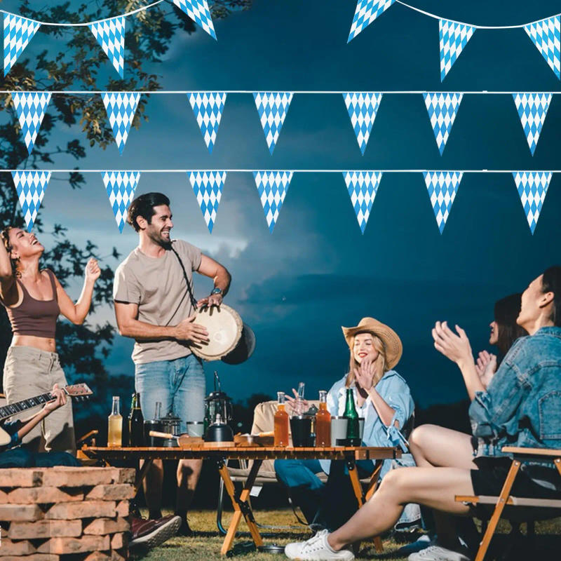 Description Picture 2 of item20 Pieces Pennant Banner Flags String Flags Decor Bunting Banner Themed Decoration for Oktoberfest Party Home Picnic Backyard