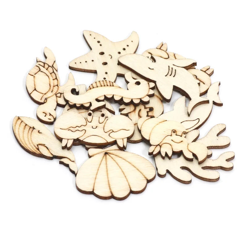 Description Picture 6 of item20pcs 12-40mm Mixed Sea Turtle/Horse/Whale Wood DIY Crafts Home Decoration Handicraft Wooden Wedding Embellishments Arts